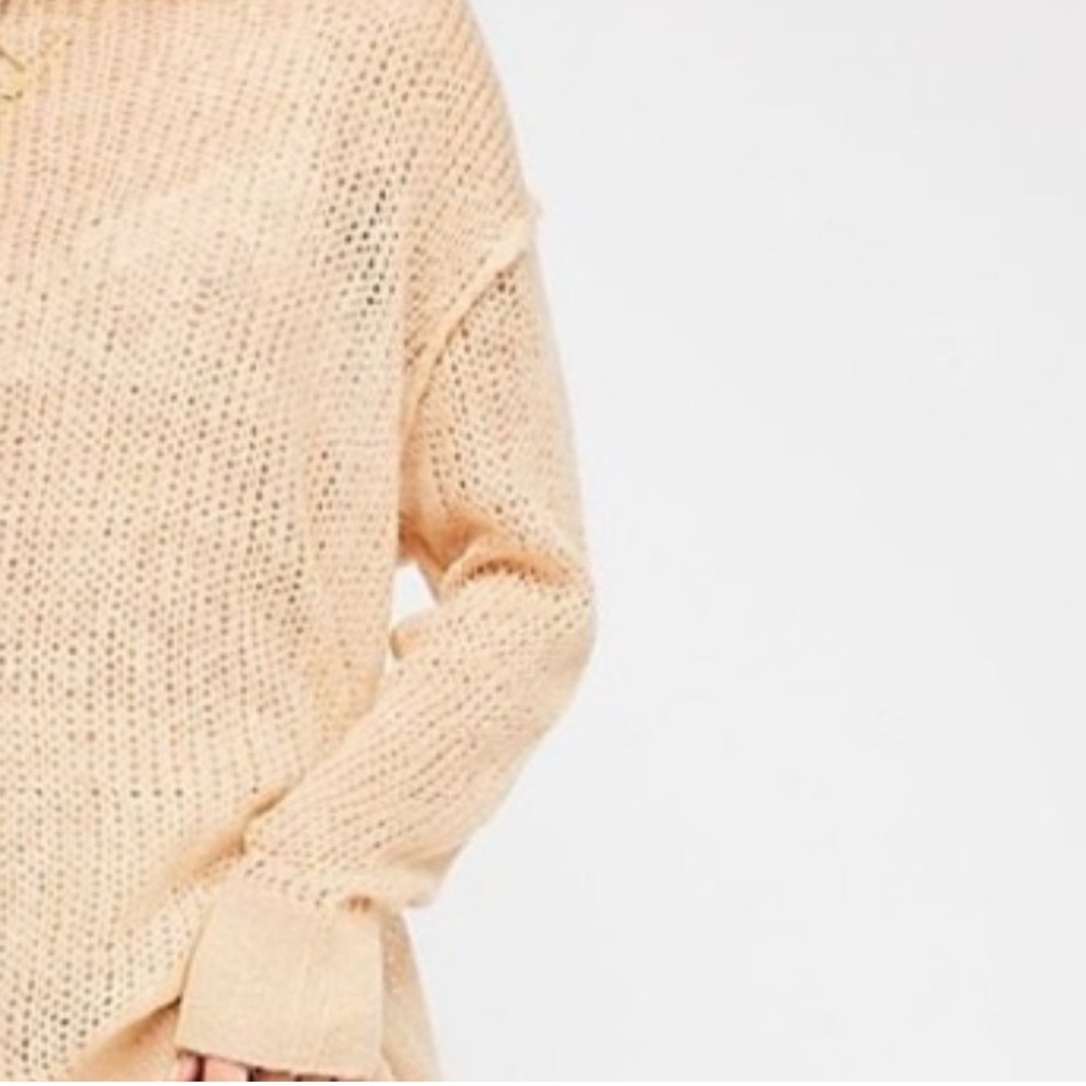 FREE PEOPLE MOHAIR BLEND TRANSPARENT TUNIC SWEATER - Picture 2 of 12